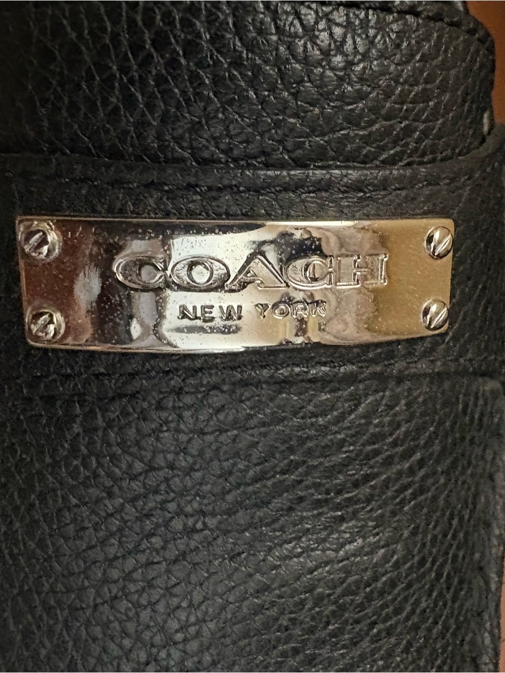Coach Frederica Black Leather Moccasin Loafers with Silver Accent, NWT - Picture 10 of 11